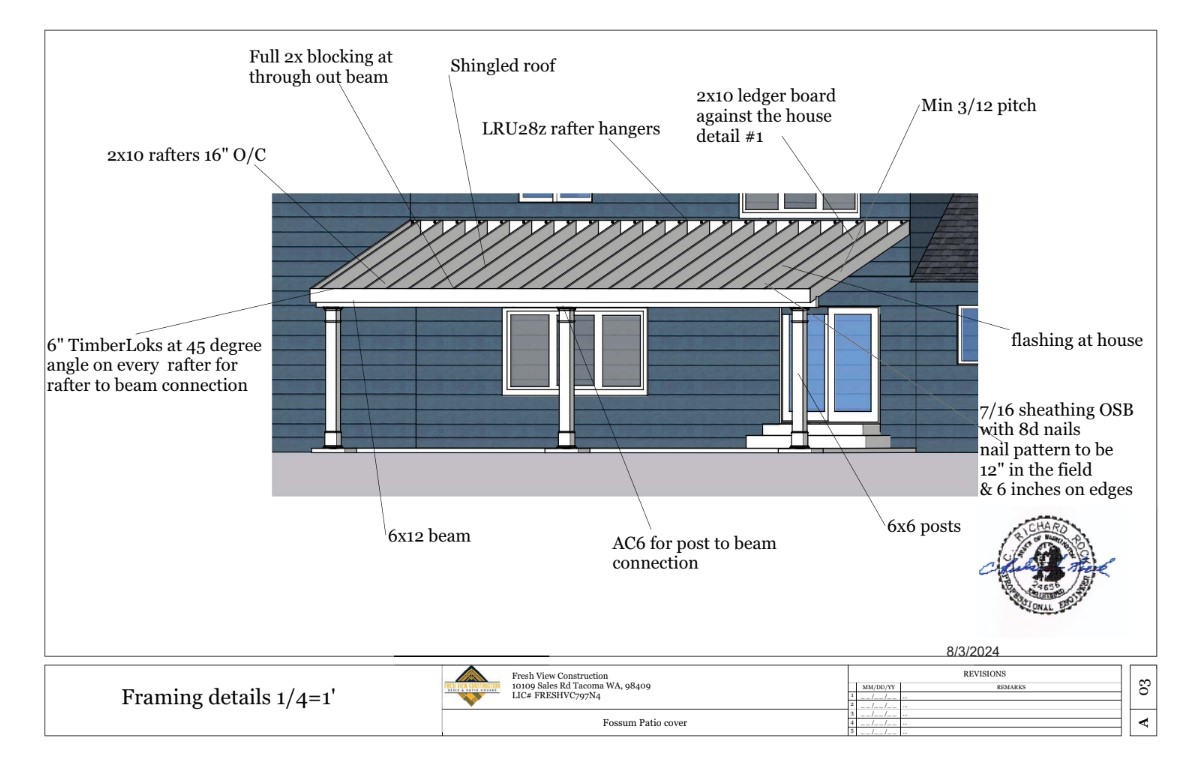 Completed Bonney Lake patio cover project
