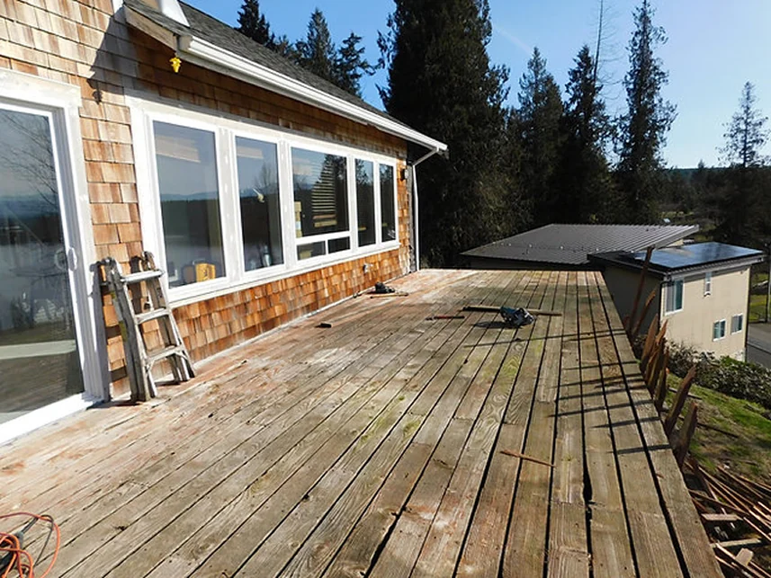 Old wood deck before replacement Gig Harbor WA
