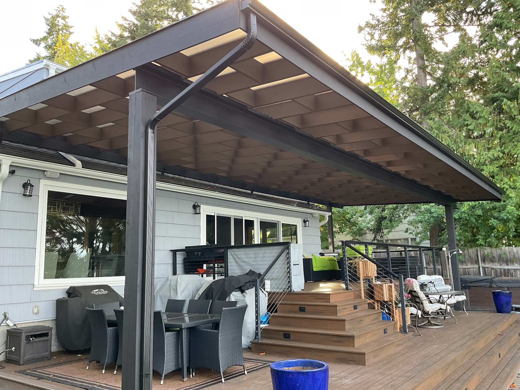 Completed large East Tacoma patio cover project