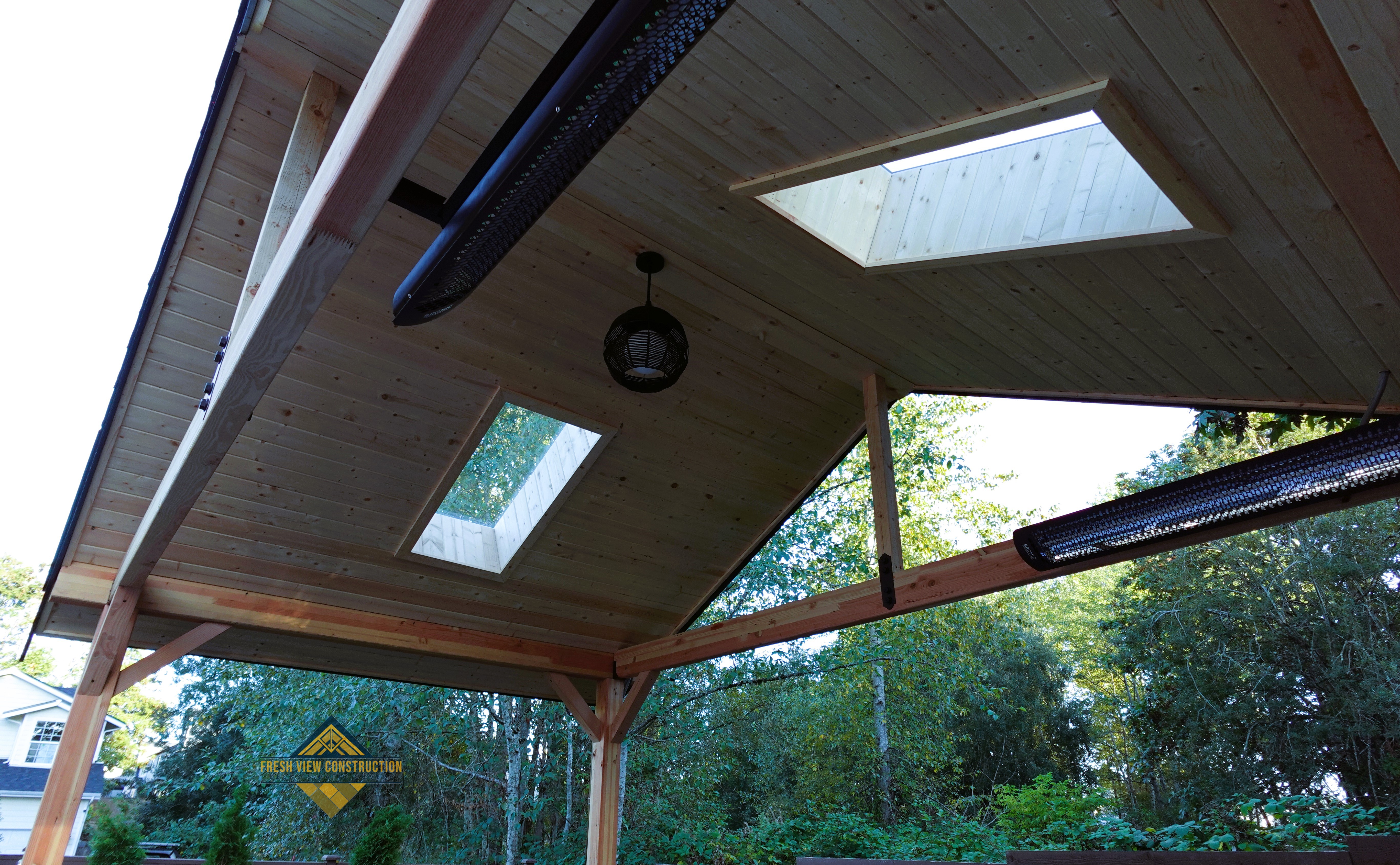 Dual skylights in gable roof