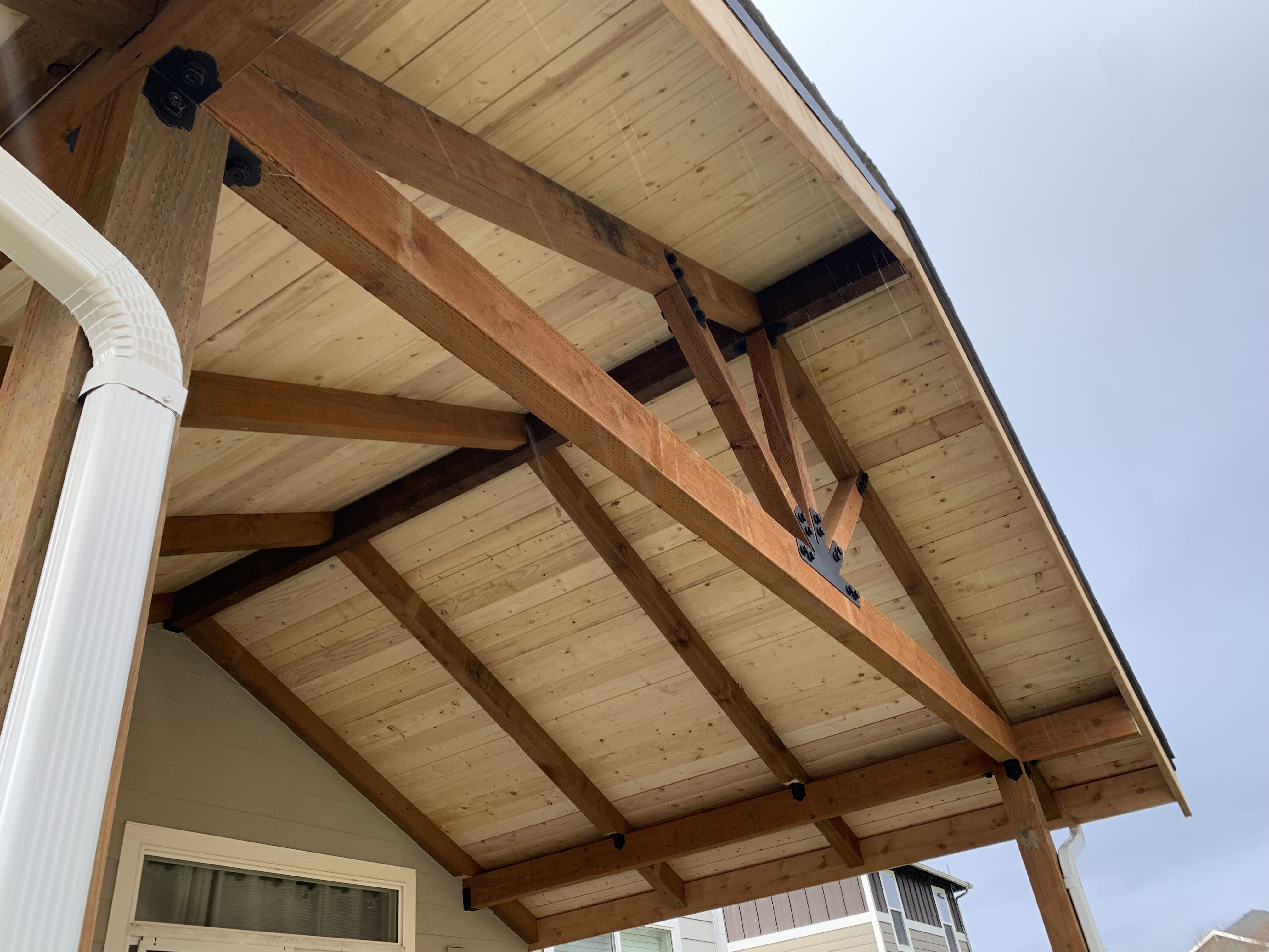 East Tacoma attached gable patio cover exterior view
